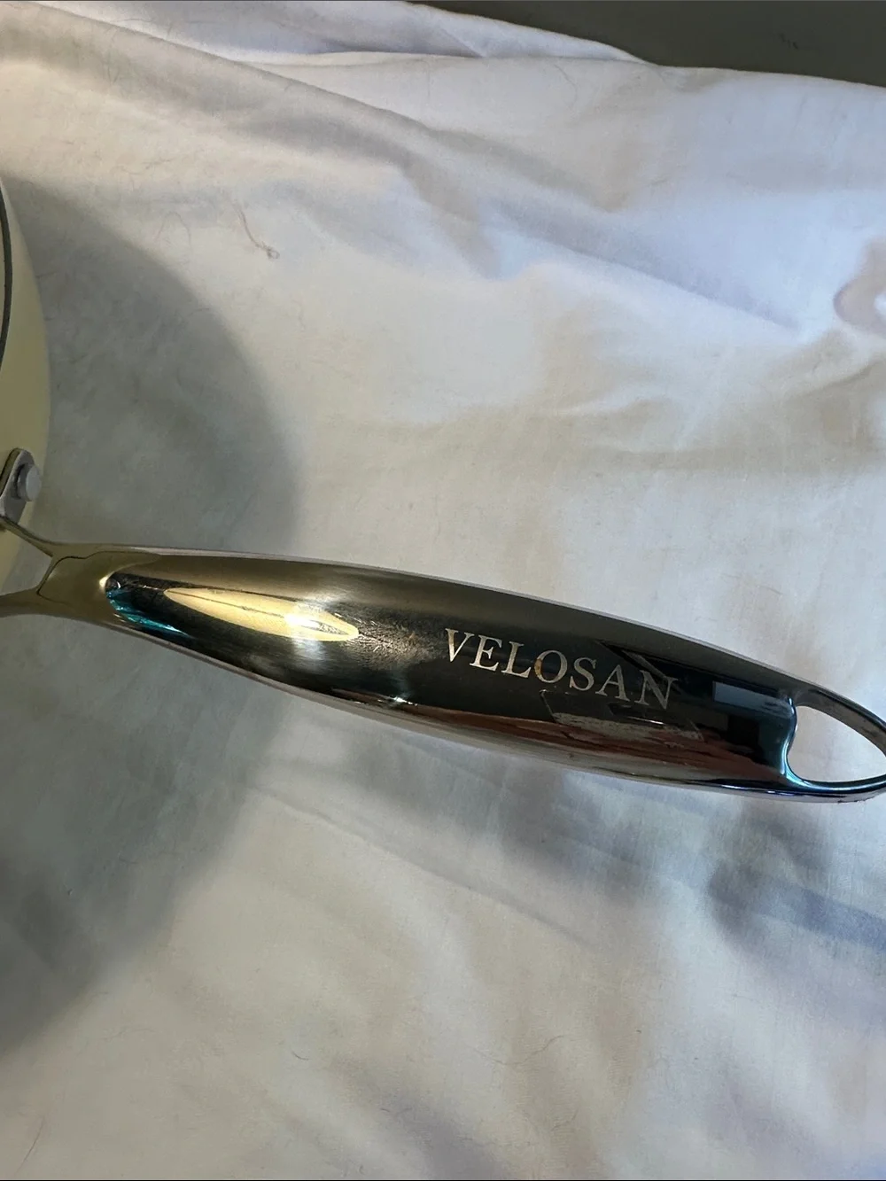 VELOSAN Creamish or yellow Nonstick Frying Pan with Lid -
